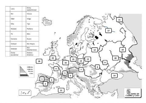 RÍOS DE EUROPA con números