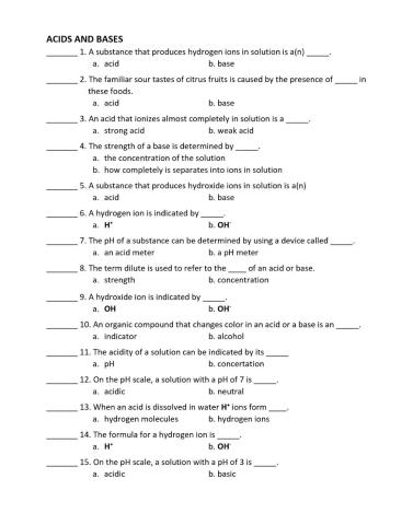 Acids and bases