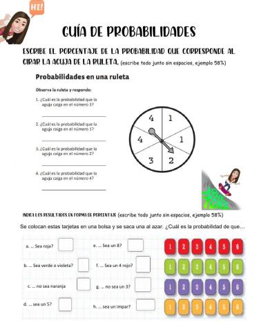 Guía de probabilidades, respuesta en porcentajes