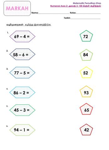 அலகு 3: 100 க்குள் கழித்தல்.