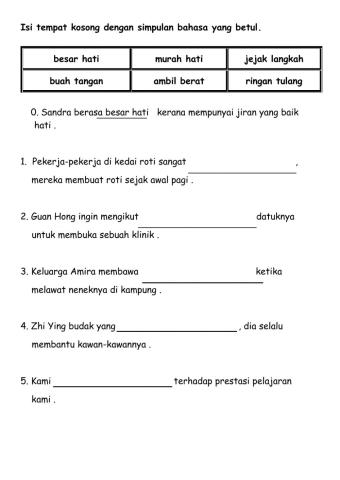 Isikan jawapan yang betul