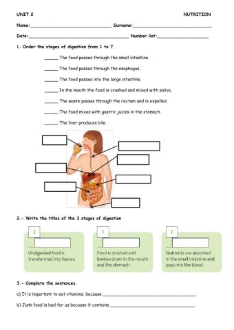 Unit 2 test nutrition