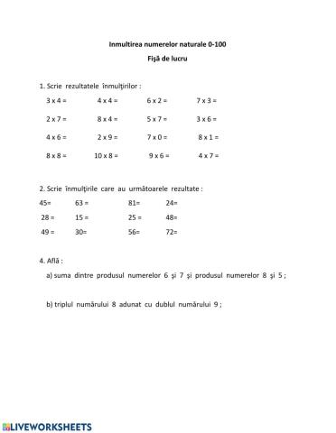 Nmultirea 0- 100