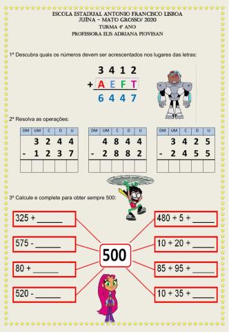 Exercício de matemática