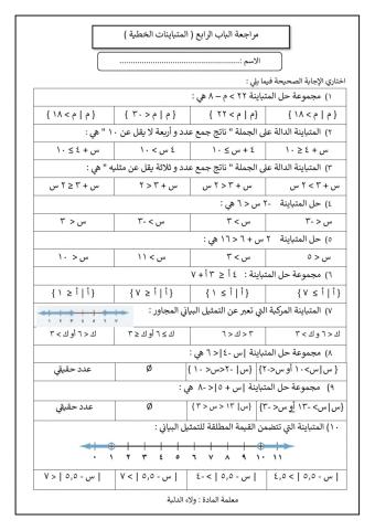 المتباينات الخطية