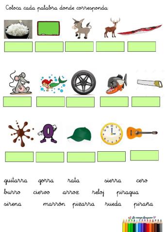 Vocabulario palabras con r-rr (act.1)