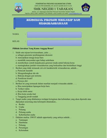 Remidial Produk Kreatif dan Kewirausahaan