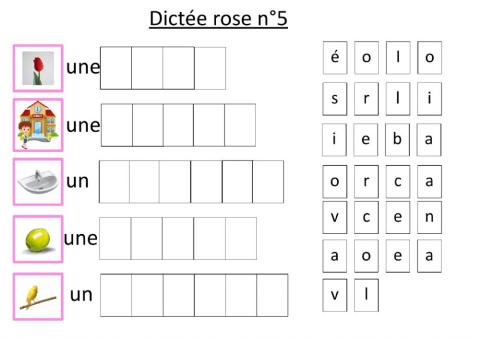 Dictée rose 5