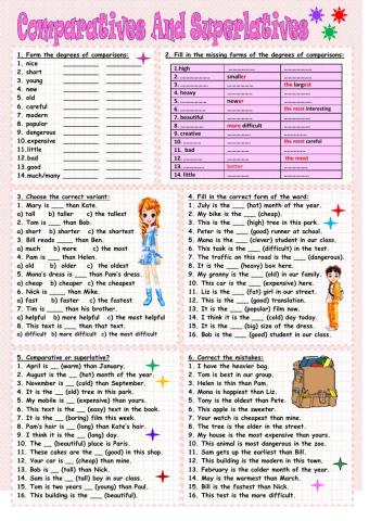 Comparative and superlative revision