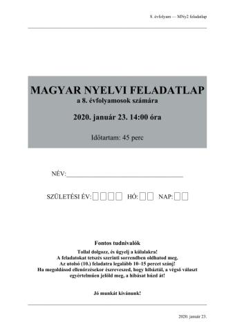 Magyar felvételi 2020.01.23.