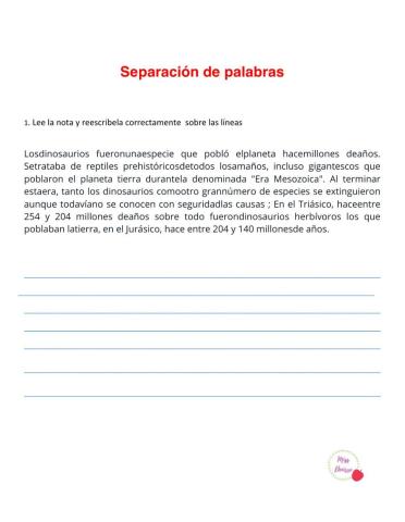 Separación de palabras en textos