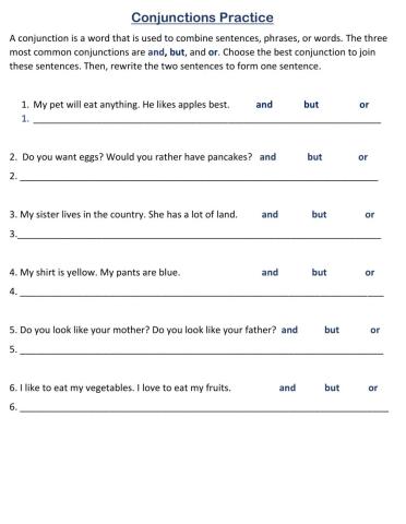 Conjunctions Practice -1