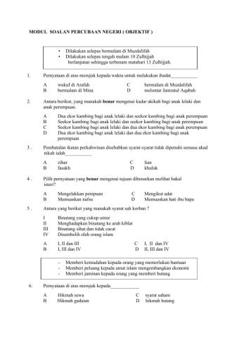 Latih tubi ibadat ( perc negeri2)