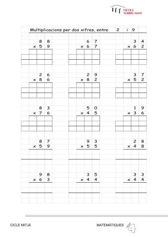 Multiplicacions 2 xifres