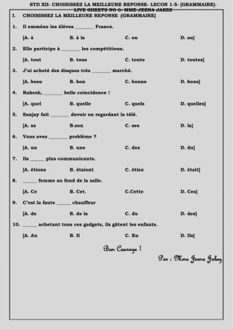 +2-Leçon 1-5-Choisissez-Grammaire