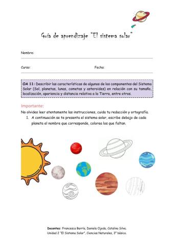 Guía -Sistema Solar-