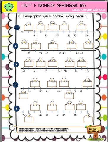 Unit 1: nombor sehingga 100
