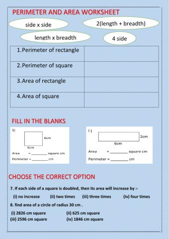 Perimeter and area