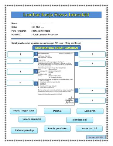 Lembar Kerja Siswa Interaktif Drag dan Drop