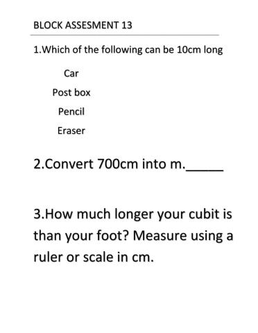 Block assessment -