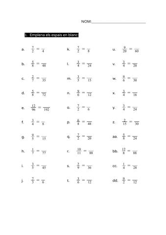 Fraccions equivalents