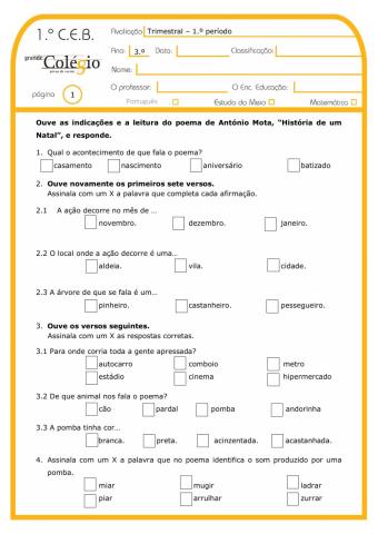 3.º - FA de português (dezembro)