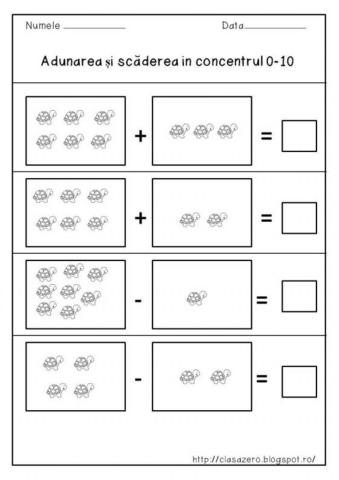 Adunarea si scaderea limita 1-10