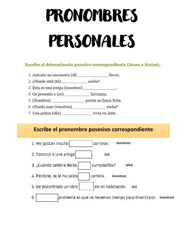 Pronombres personales