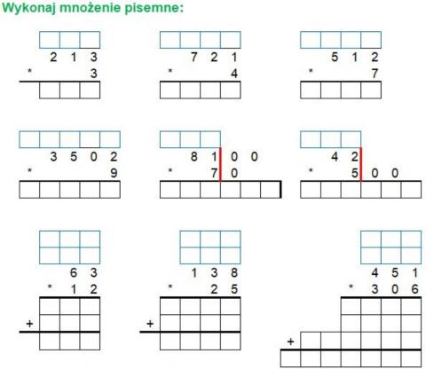 Mnożenie pisemne