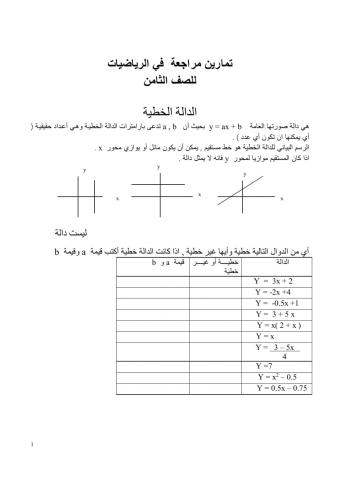 الدالة الخطية