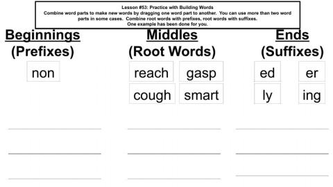 Lesson -53: Practice with Building Words