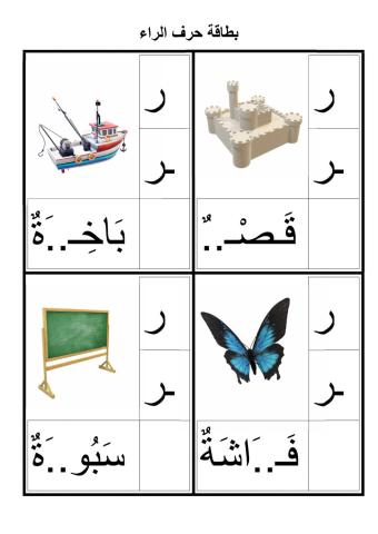 بطاقة حرف الراء