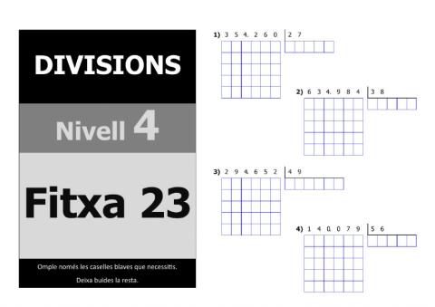 Divisions nivell 5 - 4t nivell - Fitxa 23