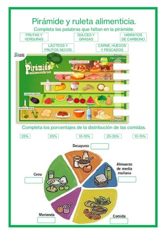 Pirámide y ruleta alimenticia