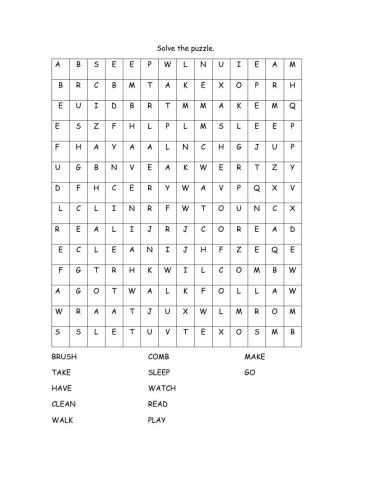 Puzzle verbs