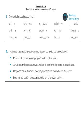 Español 3G-P.64 y 65