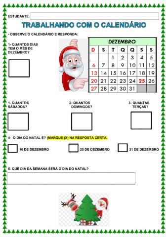 Calendário do mês