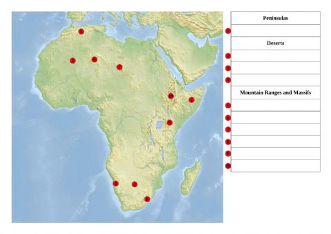 African peninsulas, deserts, mountains and massifs 3