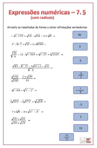 Expressões numéricas 7.5