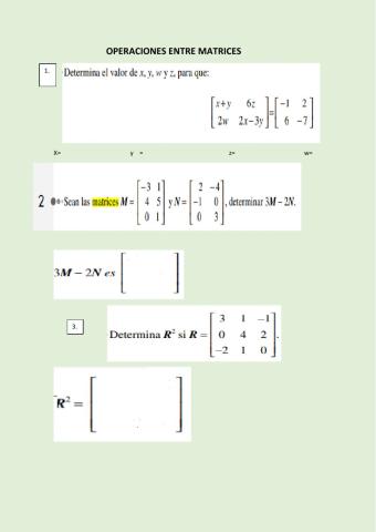 Operaciones entre matrices