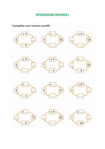 Operazioni inverse 1