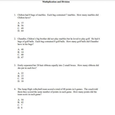 Word problems (w)