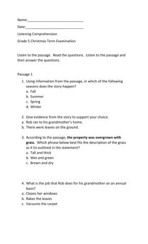 Listening Comprehension exam 2