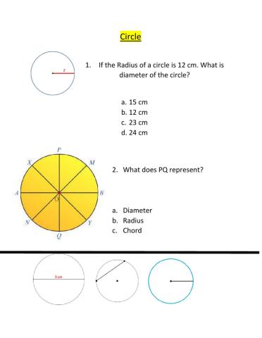 Parts of a circle