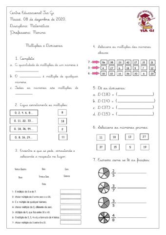 Múltiplos e divisores