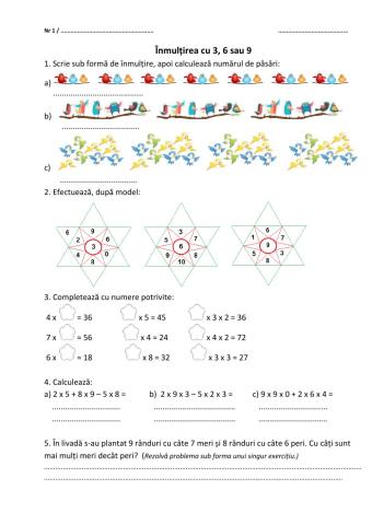 Inmultirea cu 3,6,9