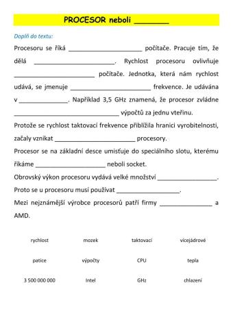 ICT- HW - procesor