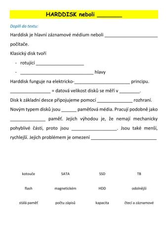 ICT- HW - pevný disk