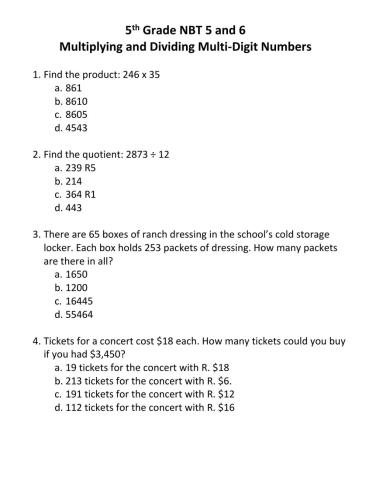 Multiplication and division