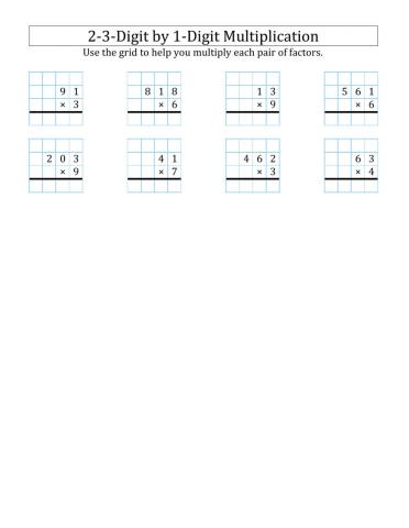 Multiplication by 1 digit number